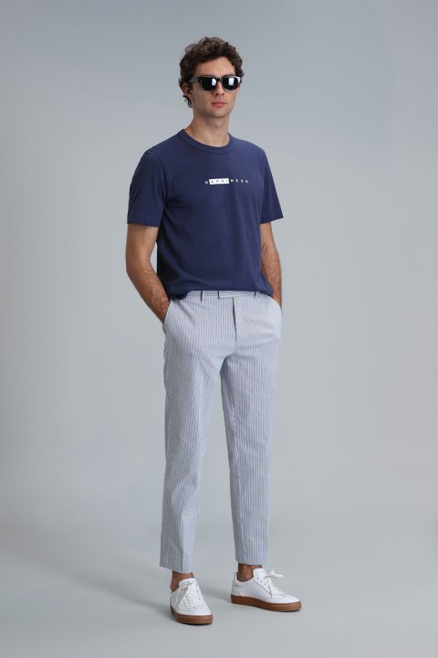 Frank Smart Mens Chino Pants Slım Fıt Sax - Lufian