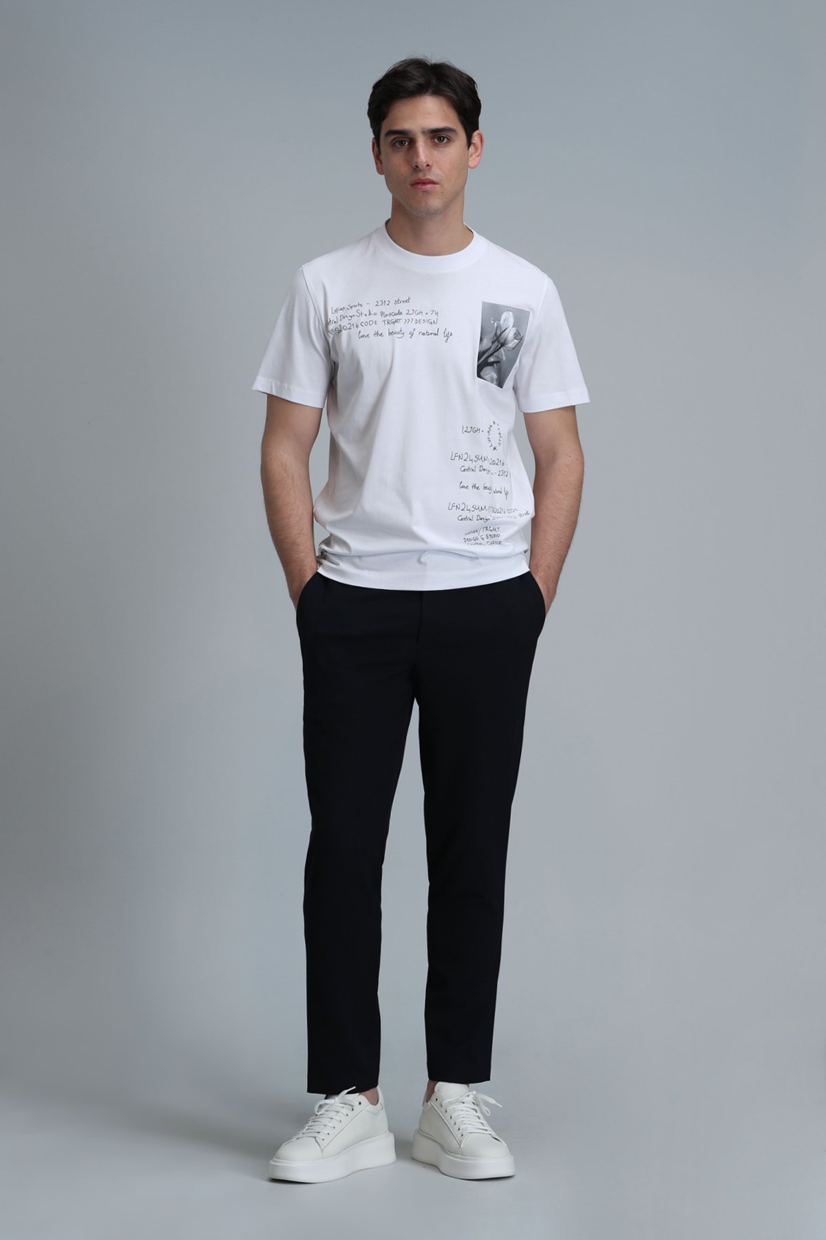 Fred Modern Grafik T- Shirt Beyaz - Lufian (1)