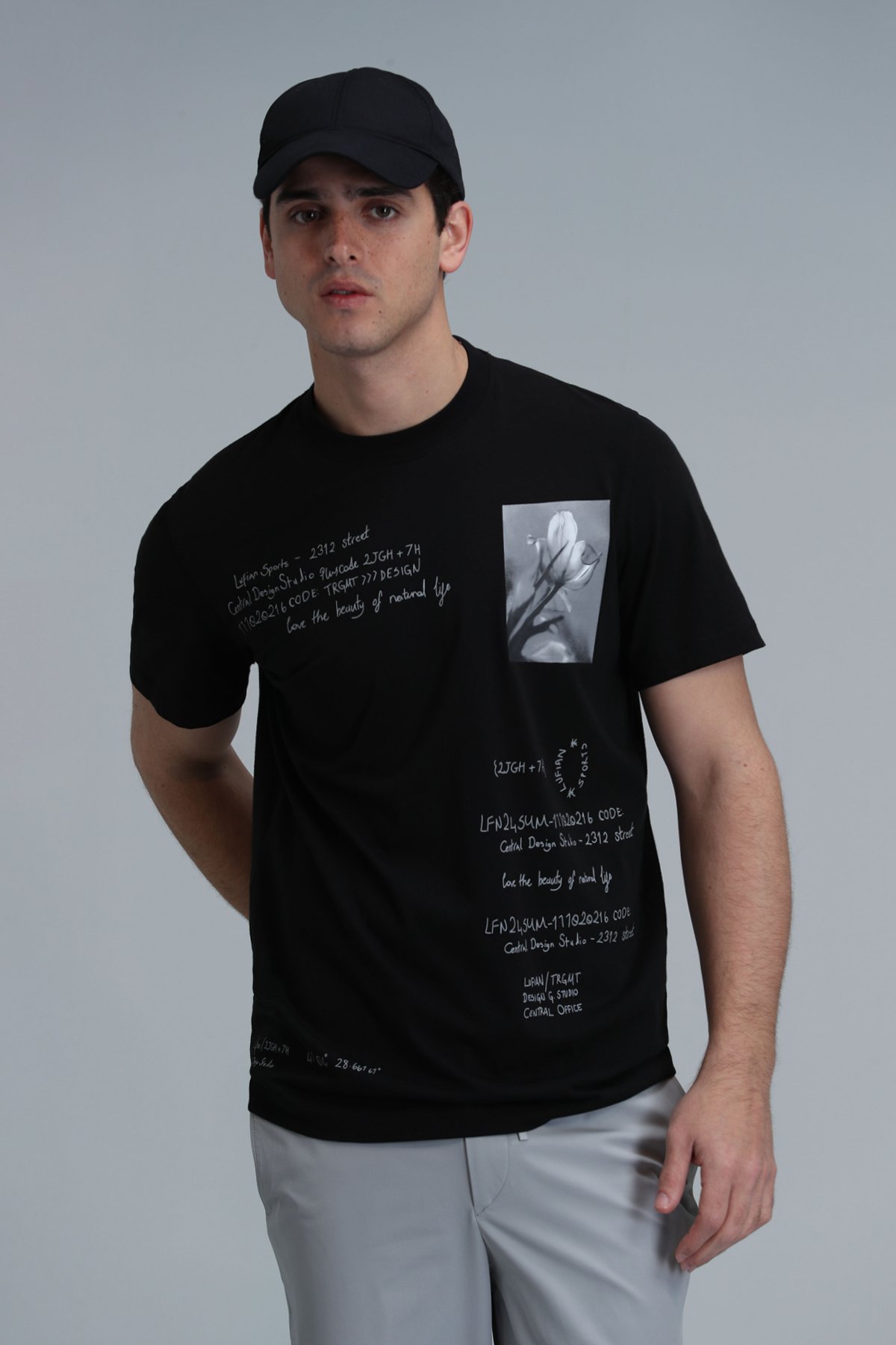 Fred Modern Grafik T- Shirt Siyah - Lufian