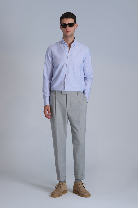 Frederik Erkek Basic Gömlek Slim Fit Açık Mavi - Lufian (1)