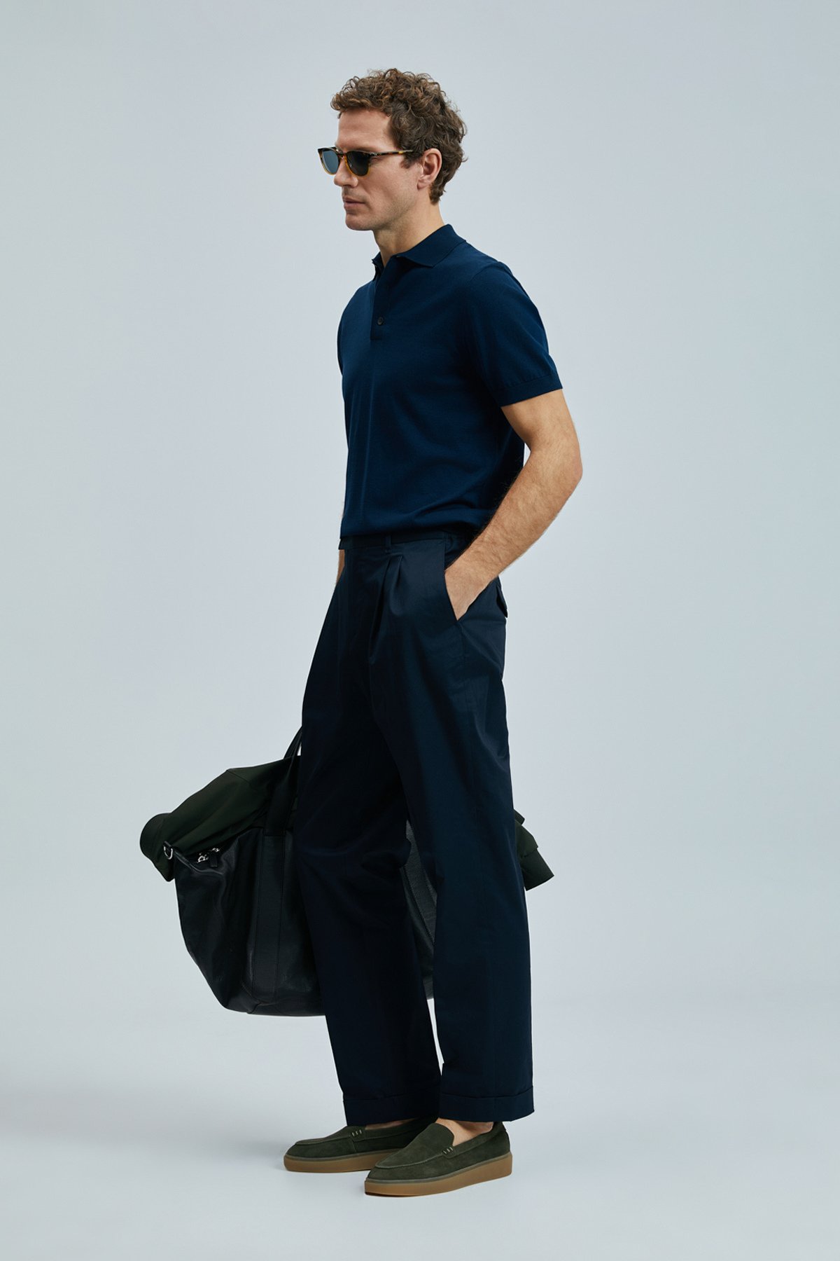 Fredıco Smart Erkek Chino Pantolon Comfort Pileli Lacivert - Lufian