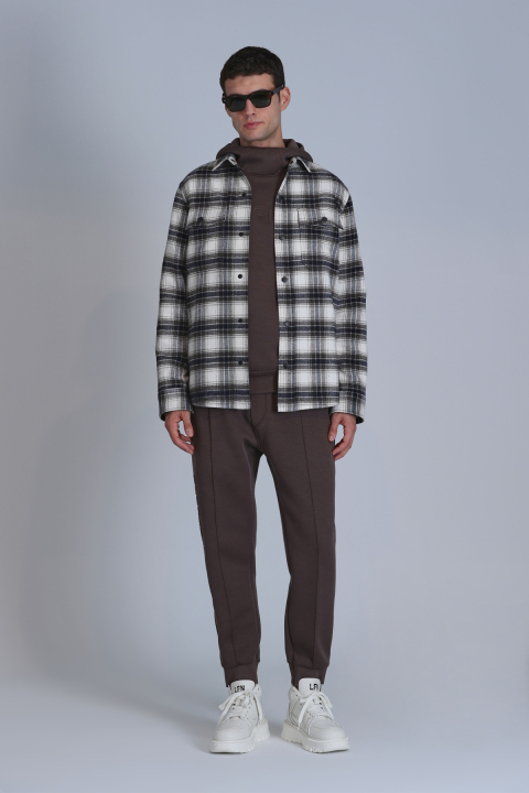 Fresher Erkek Basic Gömlek Slim Fit Kahverengi - Lufian (1)