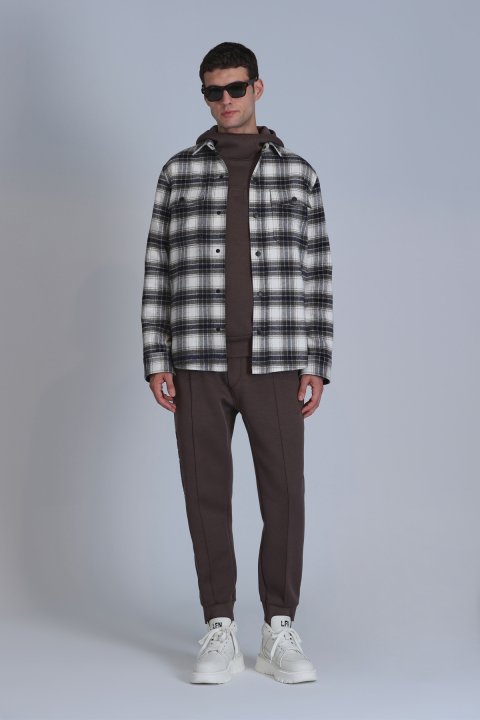 Fresher Erkek Basic Gömlek Slim Fit Kahverengi - Lufian (1)