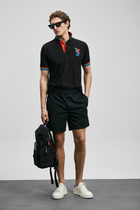 Fun Smart Men's Polo T-Shirt Black - Lufian