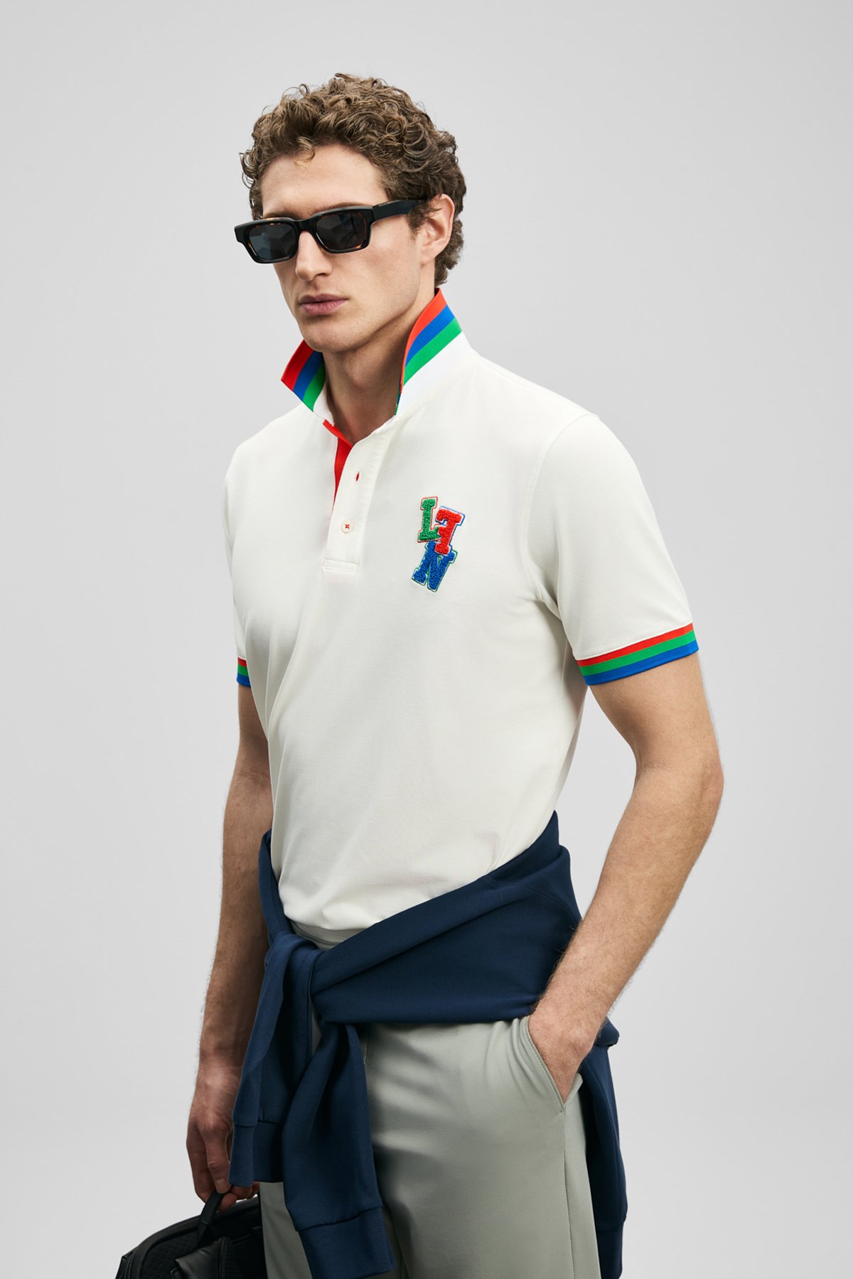 Smart Mens Polo T - Shirt Off Whıte - Lufian