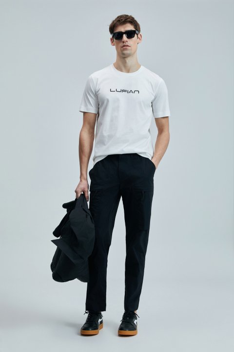 Fusıon Modern Grafik T- Shirt Beyaz - Lufian