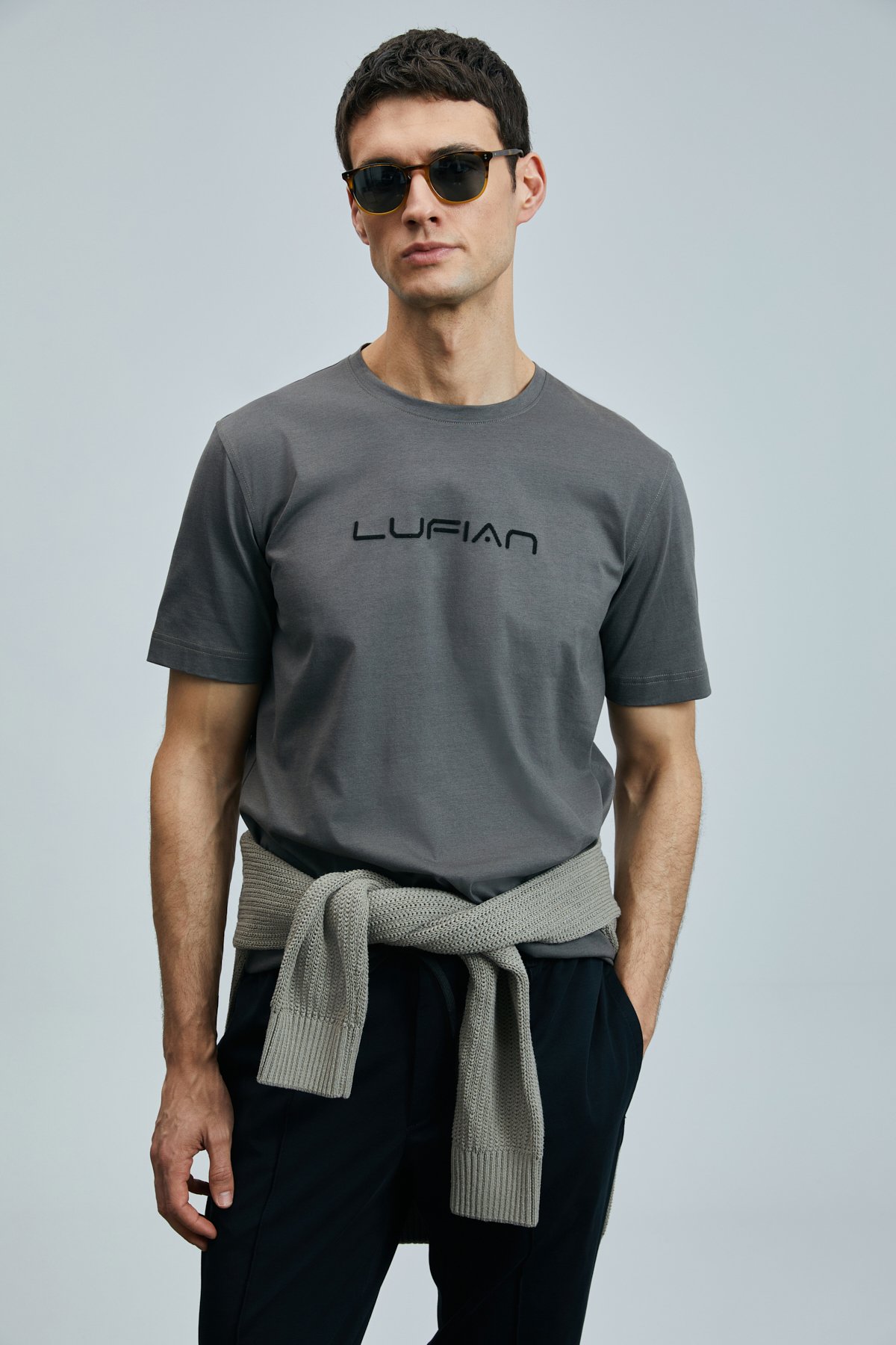 Fusıon Modern Grafik T- Shirt Kahverengi - Lufian