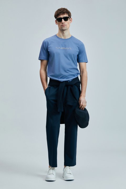 Fusıon Modern Grafik T- Shirt Koyu Lila - Lufian