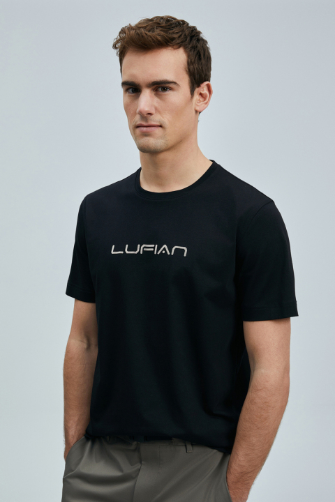 Fusıon Modern Grafik T- Shirt Siyah - Lufian