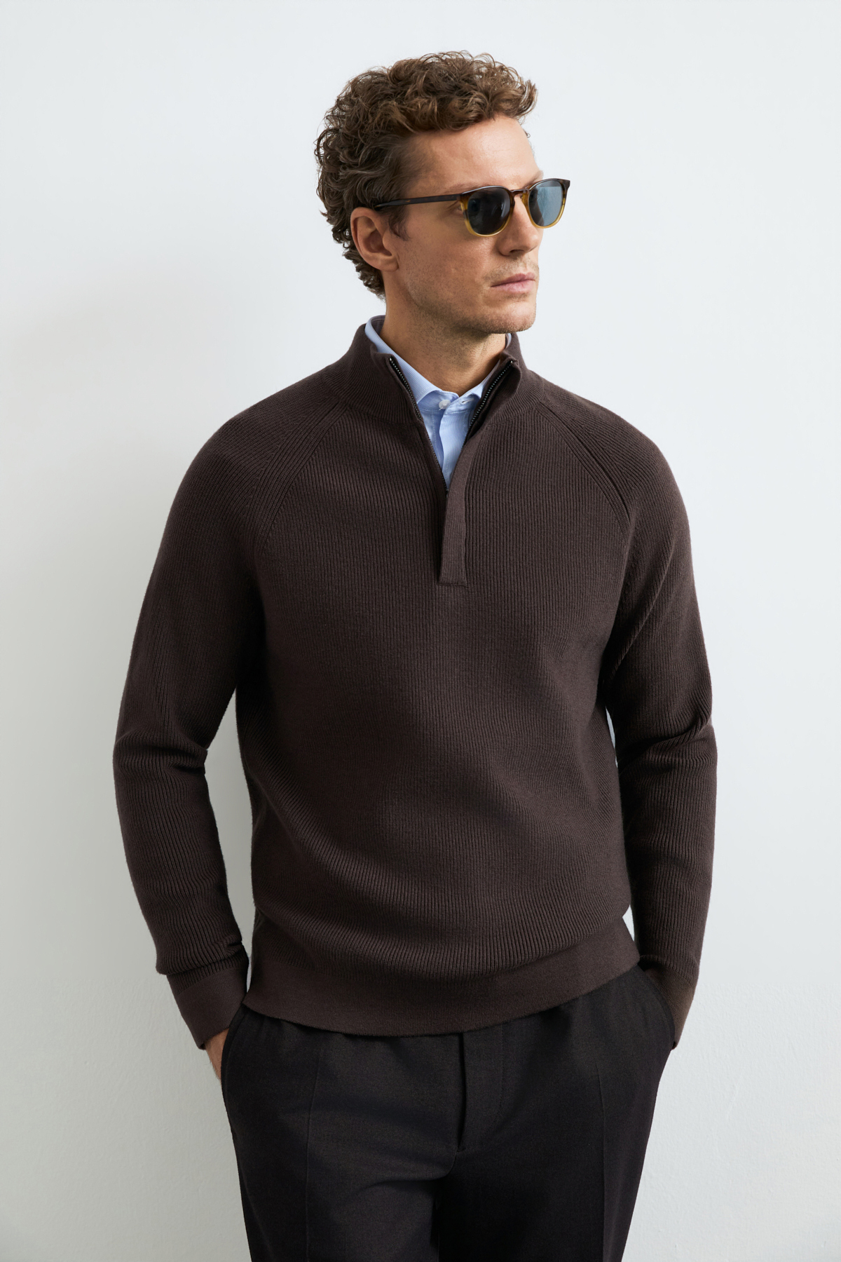 Mens Sweater Brown - LUFIAN