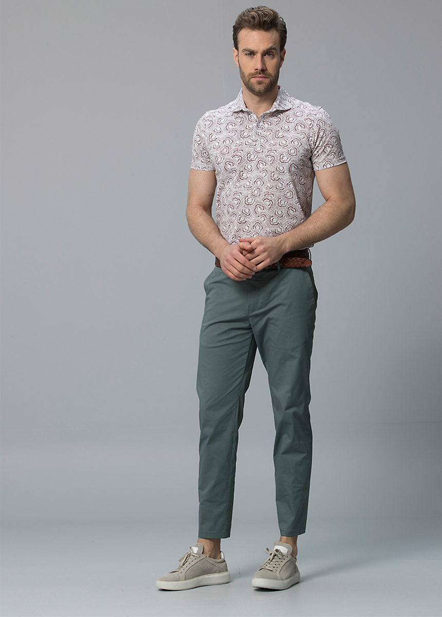 Gabi Smart Erkek Chino Pantolon Slim Fit Açık Yeşil