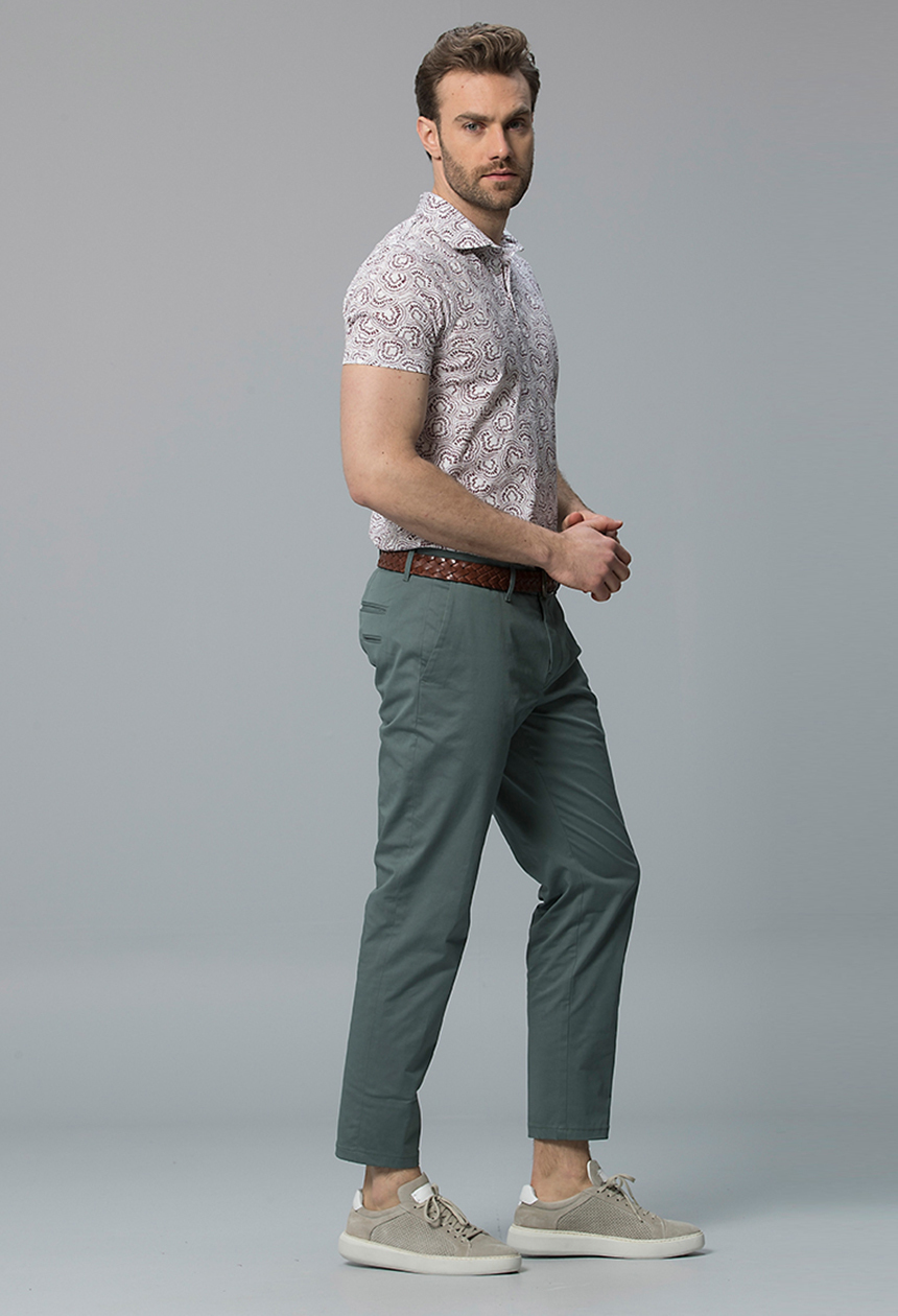 Gabi Smart Erkek Chino Pantolon Slim Fit Açık Yeşil