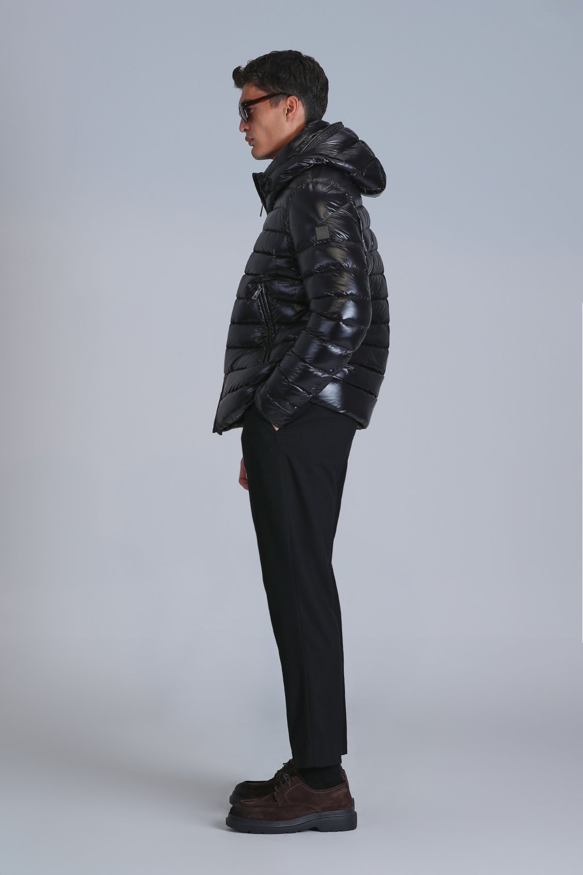 Gabrıel Goose Feather Male Coat Black - Lufian