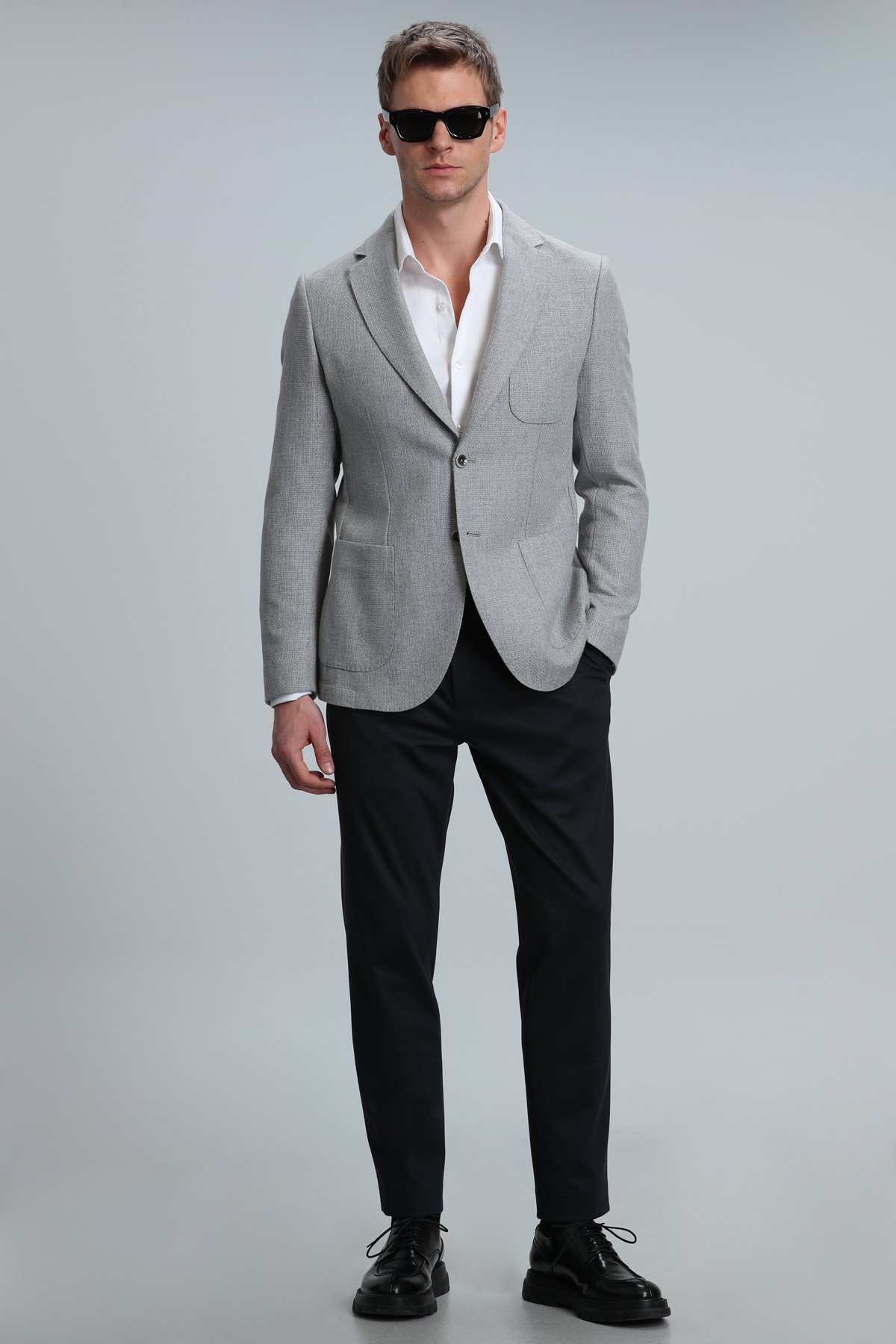 Gabrıel Spor Erkek Blazer Ceket Slim Fit Gri - Lufian (1)