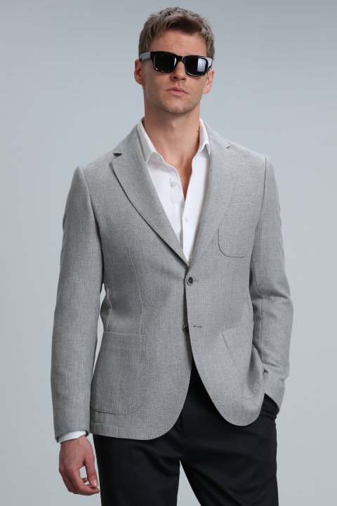 Gabrıel Spor Erkek Blazer Ceket Slim Fit Gri - LUFIAN