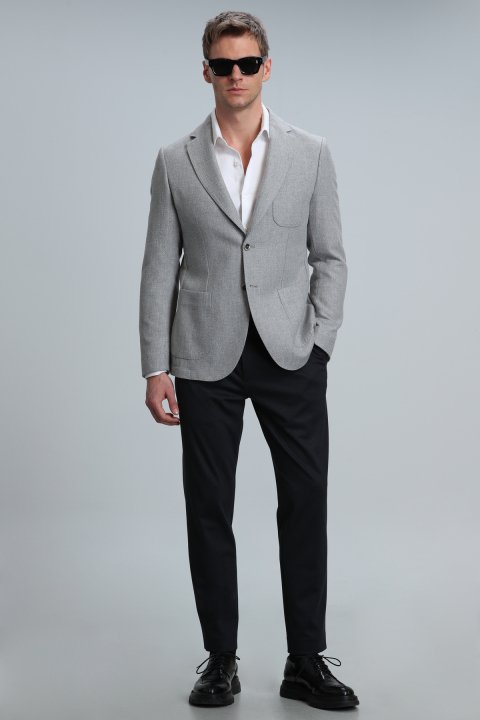 Gabrıel Spor Erkek Blazer Ceket Slim Fit Gri - LUFIAN (1)