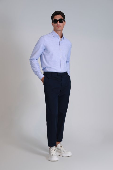 Gabrıel Sports Men's Chino Pants Straight Fit Navy Blue - Lufian
