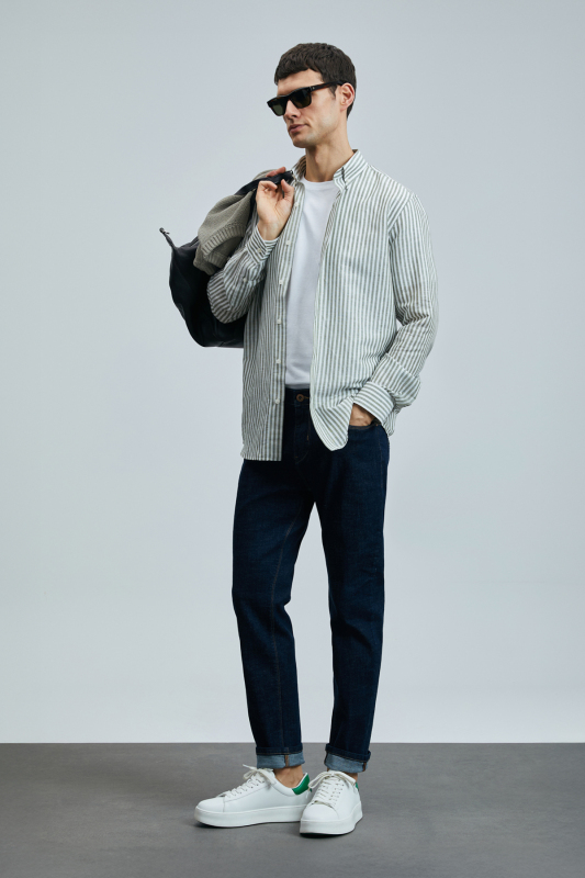 Galıo Smart Jean Erkek Pantolon Regular Fit Mavi - 4