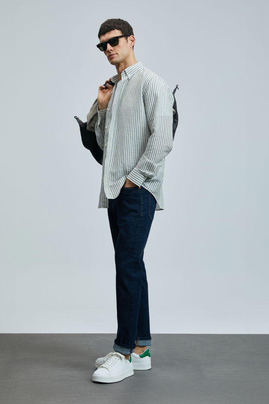 Galıo Smart Jean Erkek Pantolon Regular Fit Mavi - 5