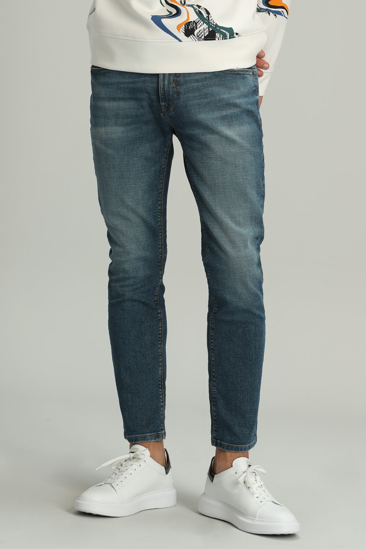 Garda Smart Jean Erkek Pantolon Slim Fit Açık Mavi