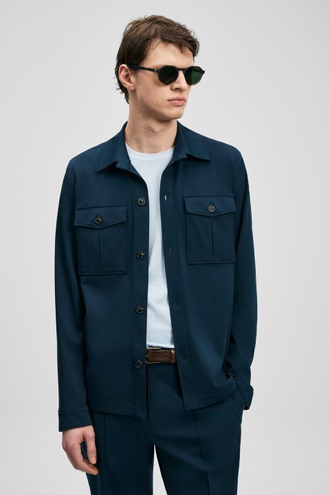 Gary Erkek Gömlek Ceket Lacivert - Lufian