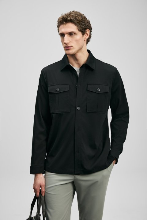 Gary Erkek Gömlek Ceket Siyah - Lufian