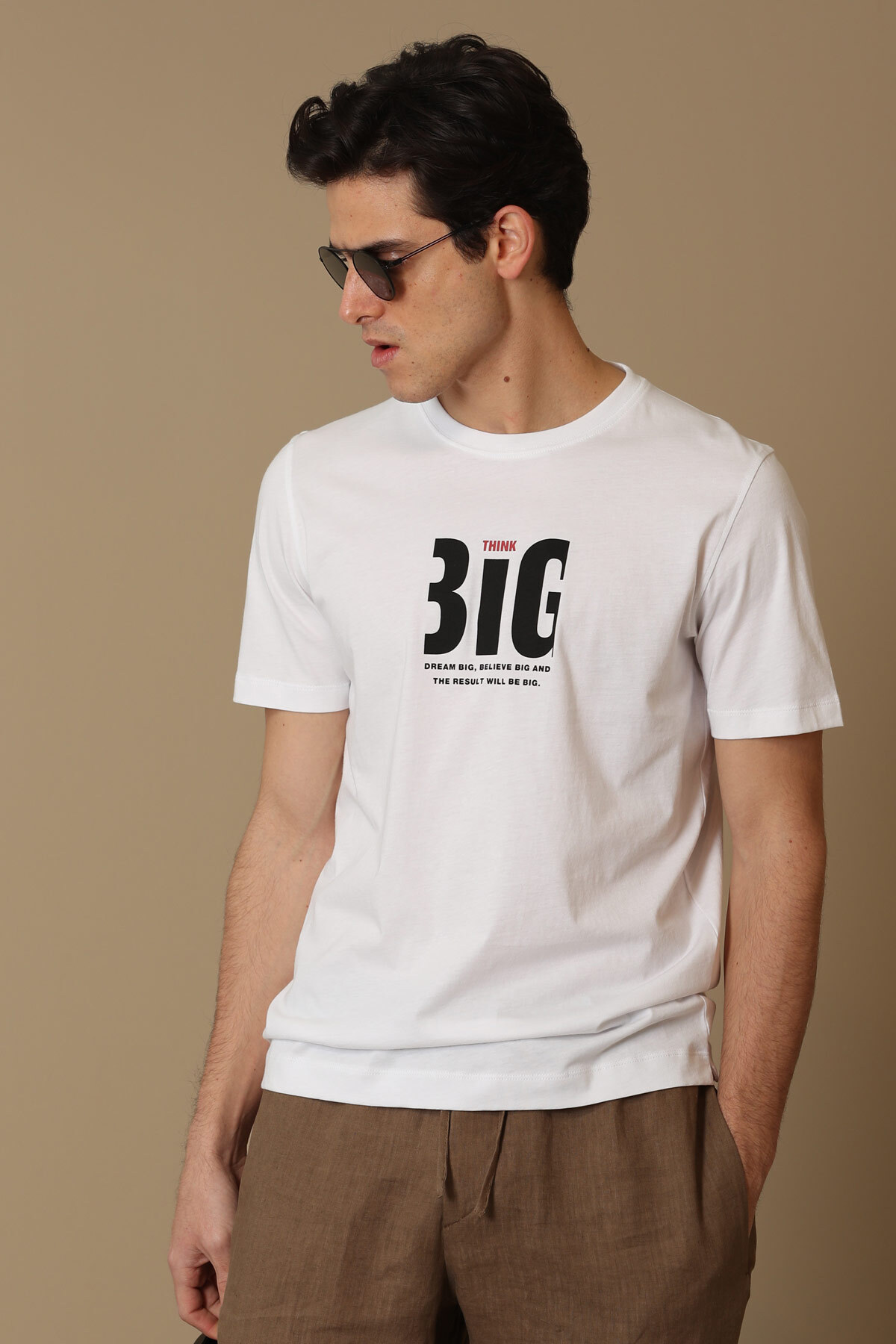 Gena Modern Grafik T- Shirt Beyaz