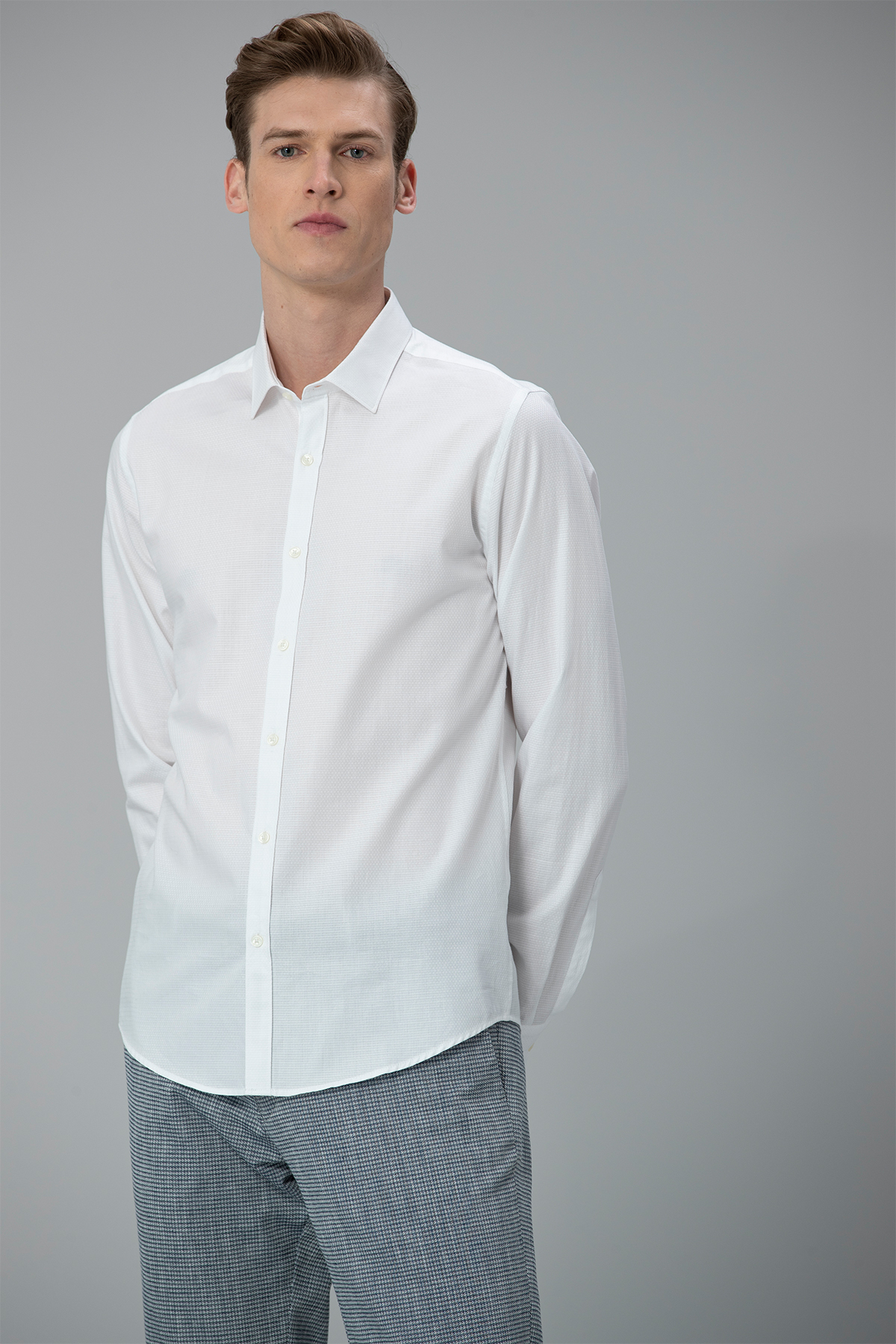 Gender Erkek Smart Gömlek Slim Fit Beyaz