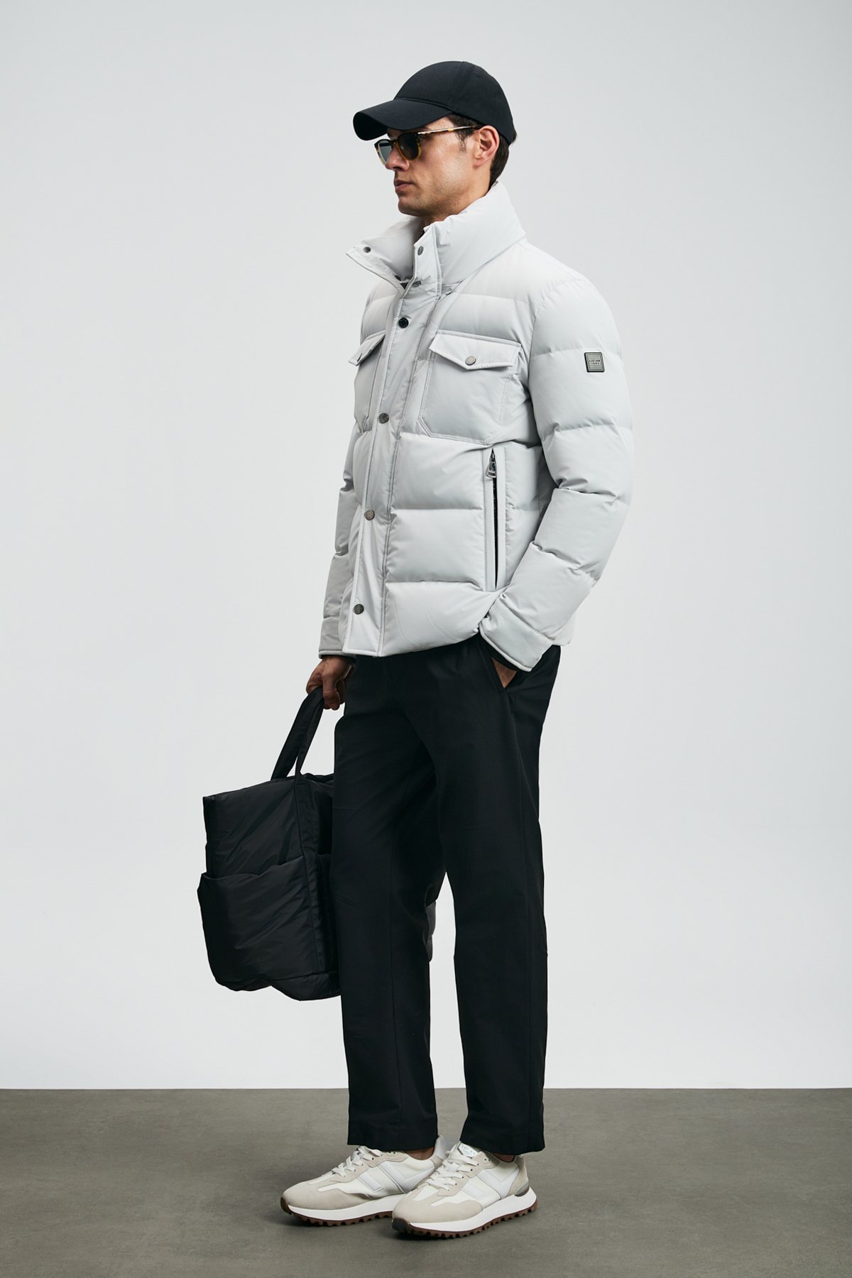 Genıous Kaz Tüyü Erkek Mont Açık Gri - Lufian