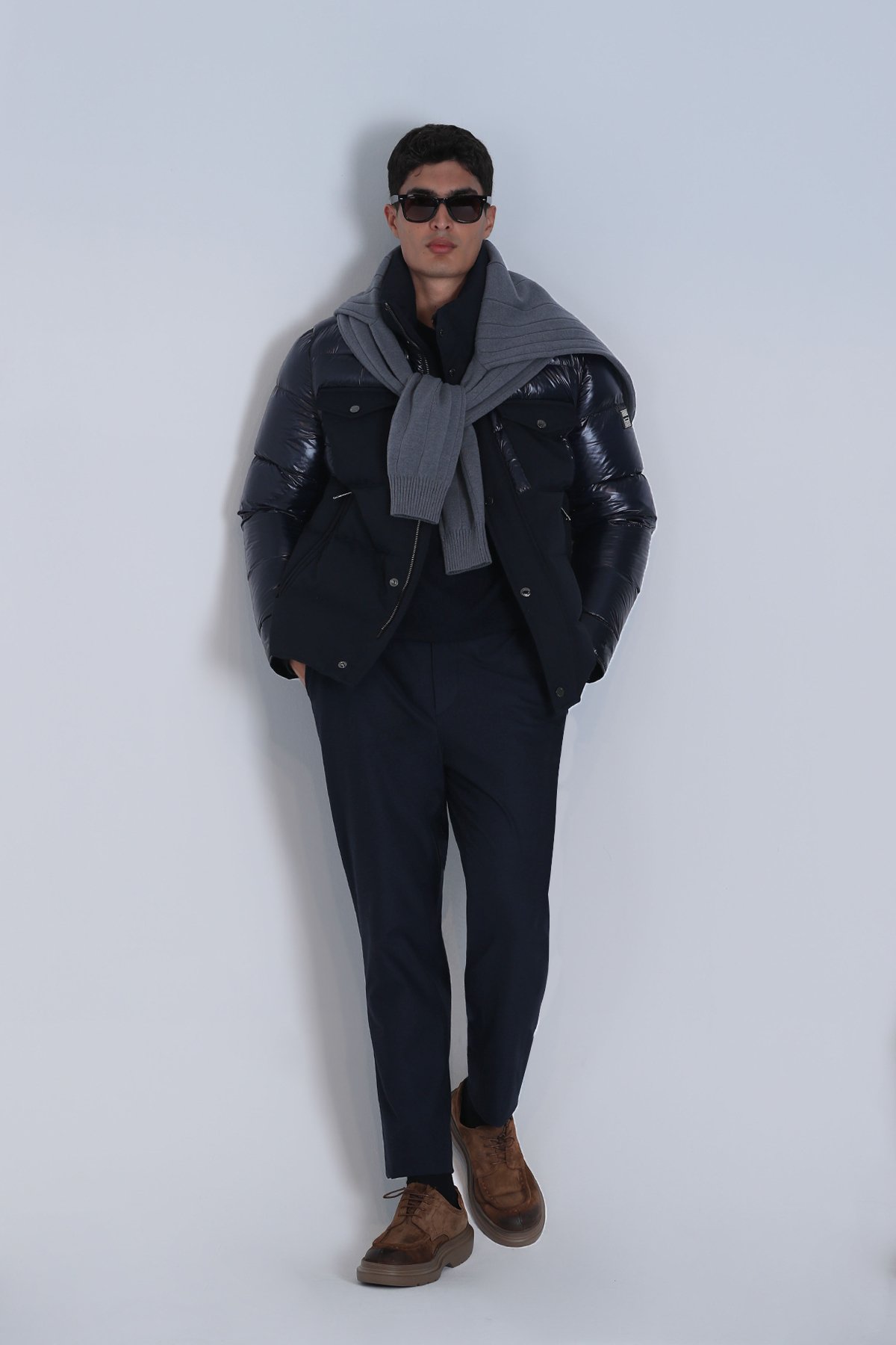 Genıus Kaz Tüyü Erkek Mont Lacivert - Lufian