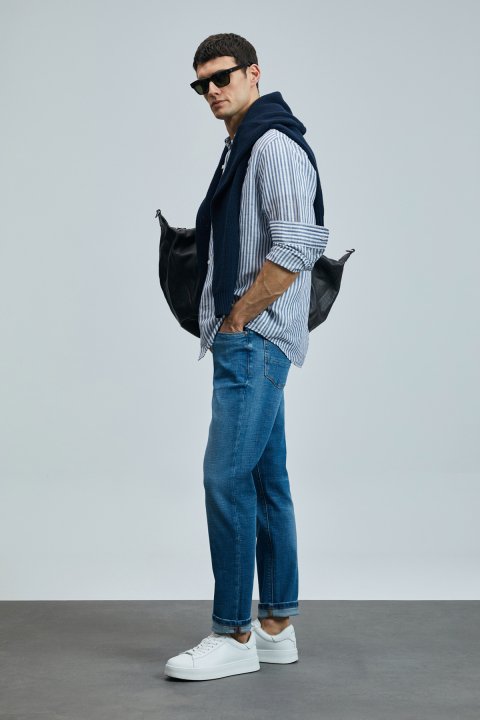 Gerardo Smart Jean Erkek Pantolon Regular Fit Mavi - Lufian (1)