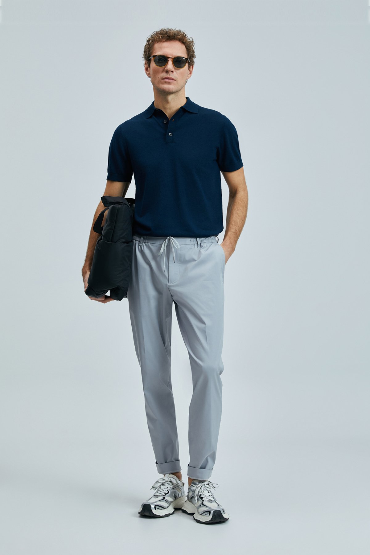 Glen Smart Mens Chino Pants Slım Fıt Grey - Lufian