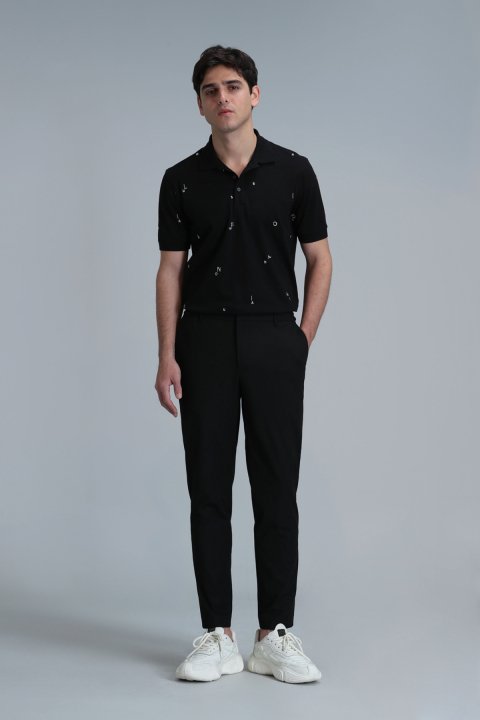 Glen Smart Erkek Chino Pantolon Slim Fit Siyah - Lufian