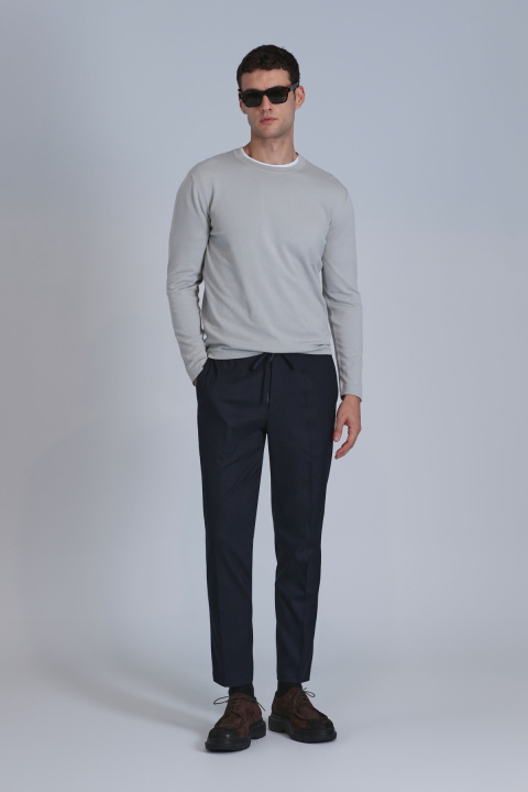 Glen Spor Erkek Chino Pantolon Slim Fit Lacivert - Lufian