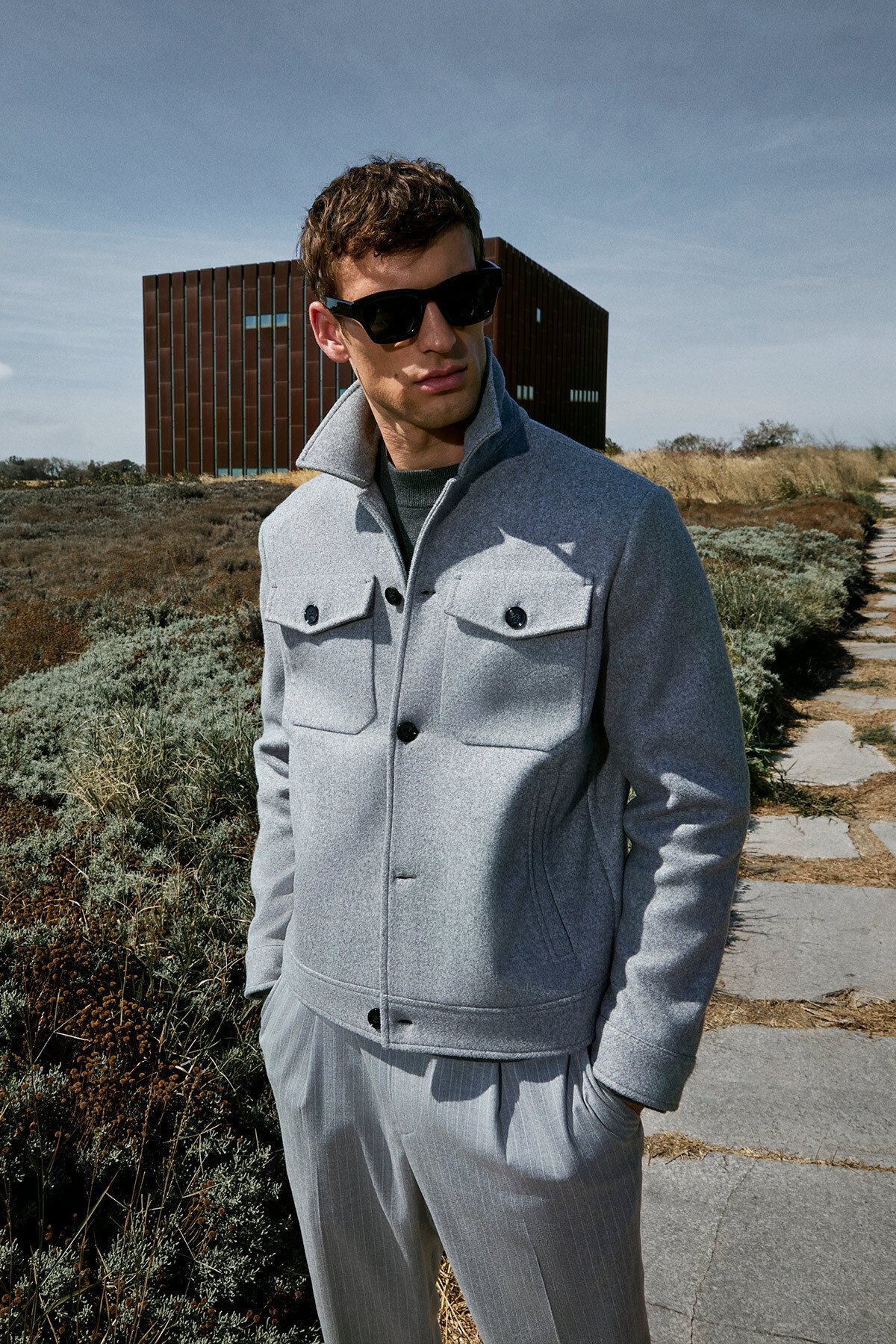 Good Erkek Örme Ceket Gri - Lufian