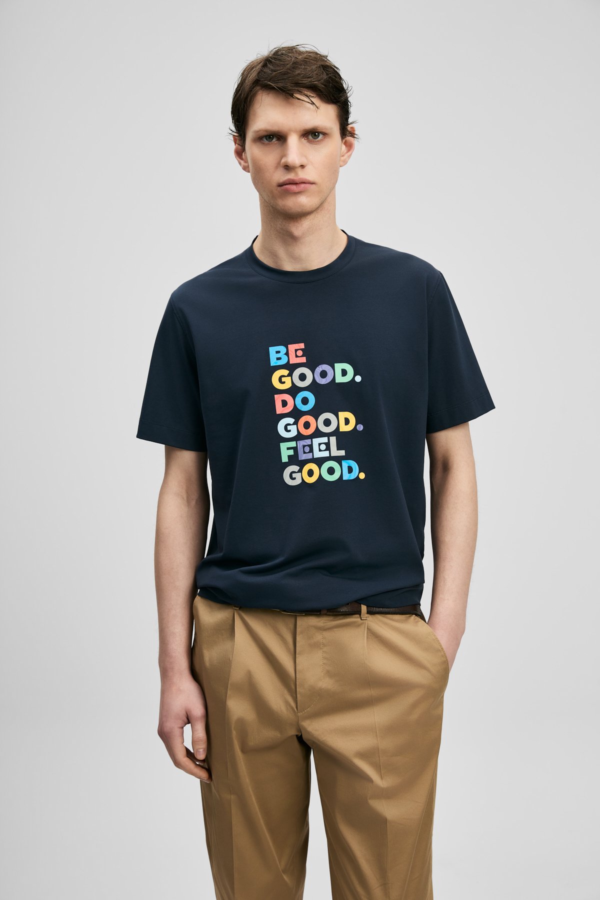 Good Modern Grafik T- Shirt Lacivert - Lufian