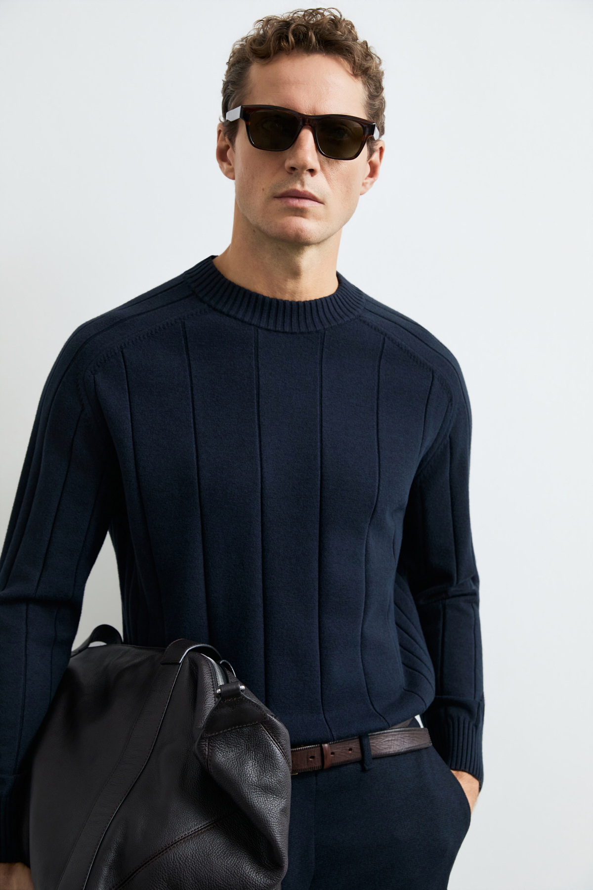 Mens Sweater Navy - LUFIAN (1)