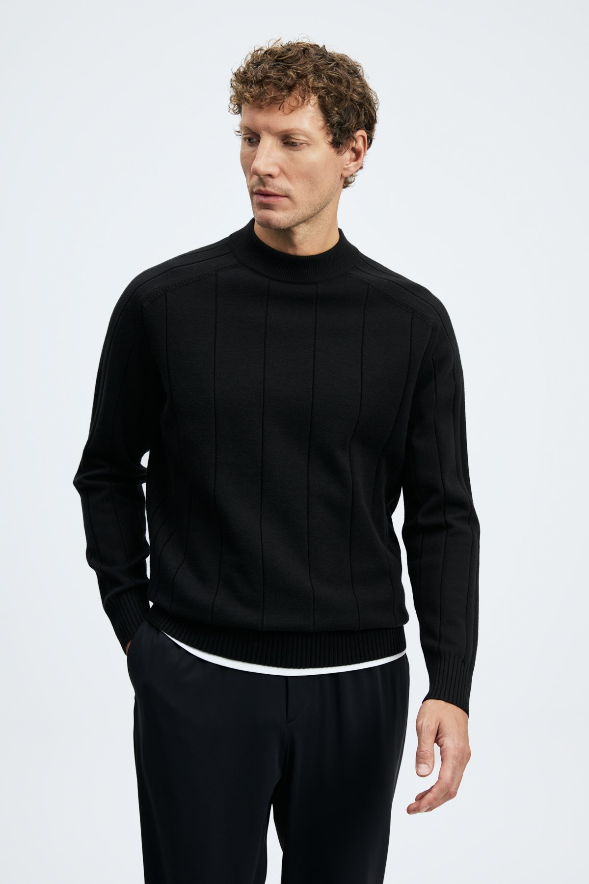 Mens Sweater Black - LUFIAN
