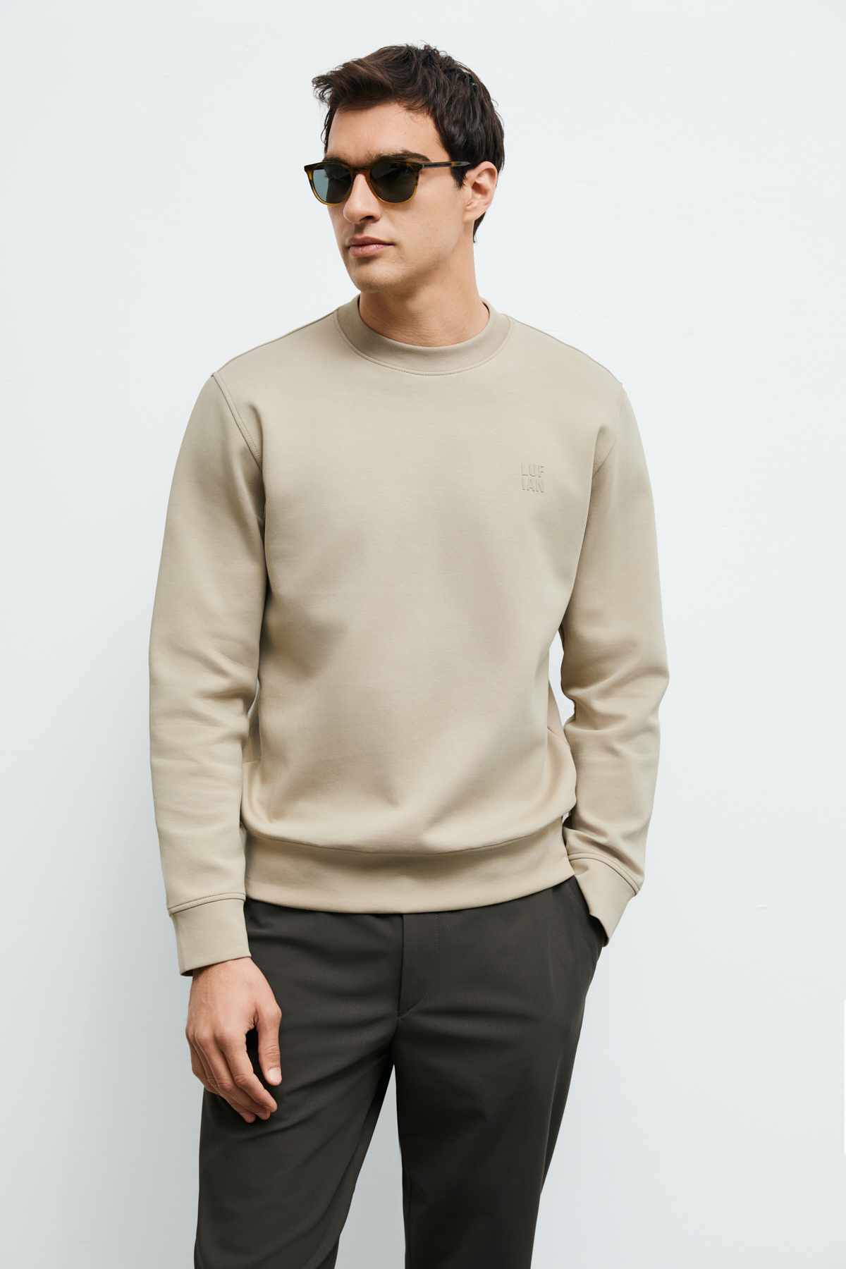 Male Sweatshirt Beıge - Lufian