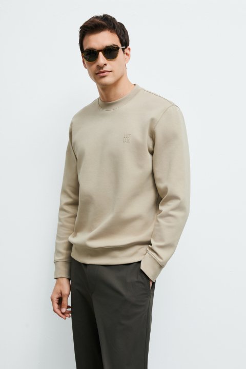 Grand Erkek Sweatshirt Bej - Lufian