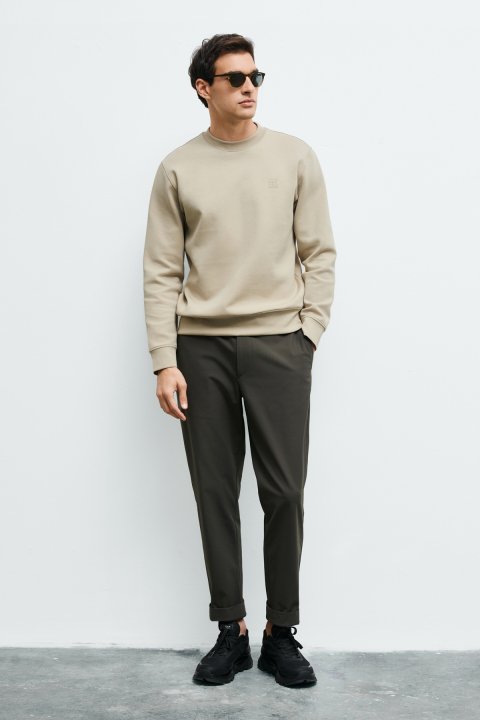 Grand Erkek Sweatshirt Bej - Lufian