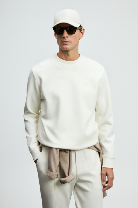 Male Sweatshirt Off Whıte - Lufian