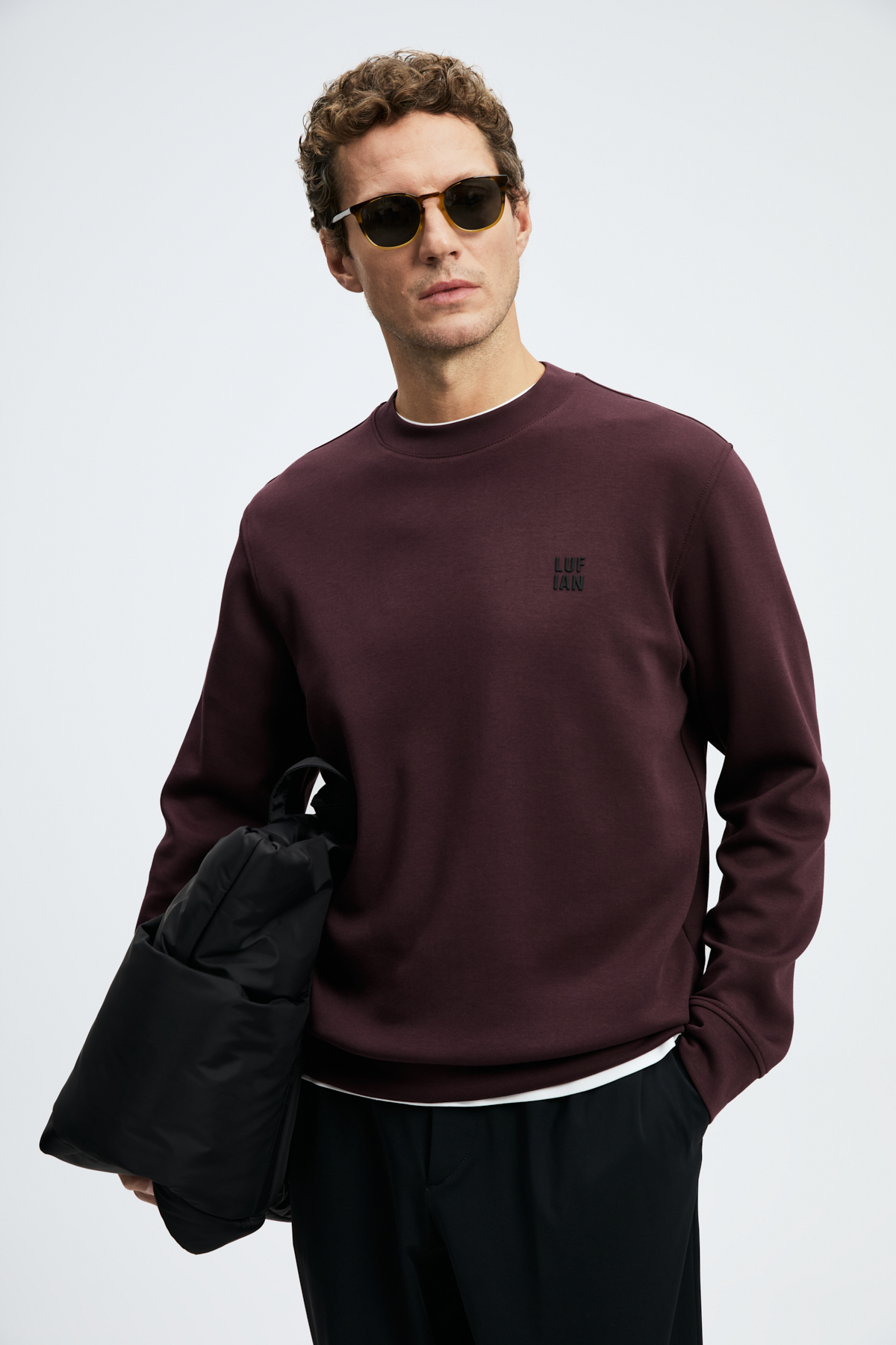 Male Sweatshirt Purple - LUFIAN