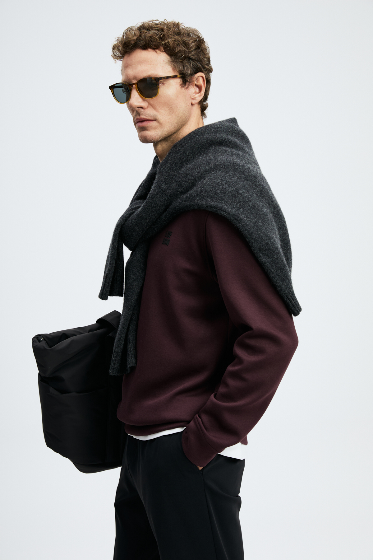 Male Sweatshirt Purple - LUFIAN