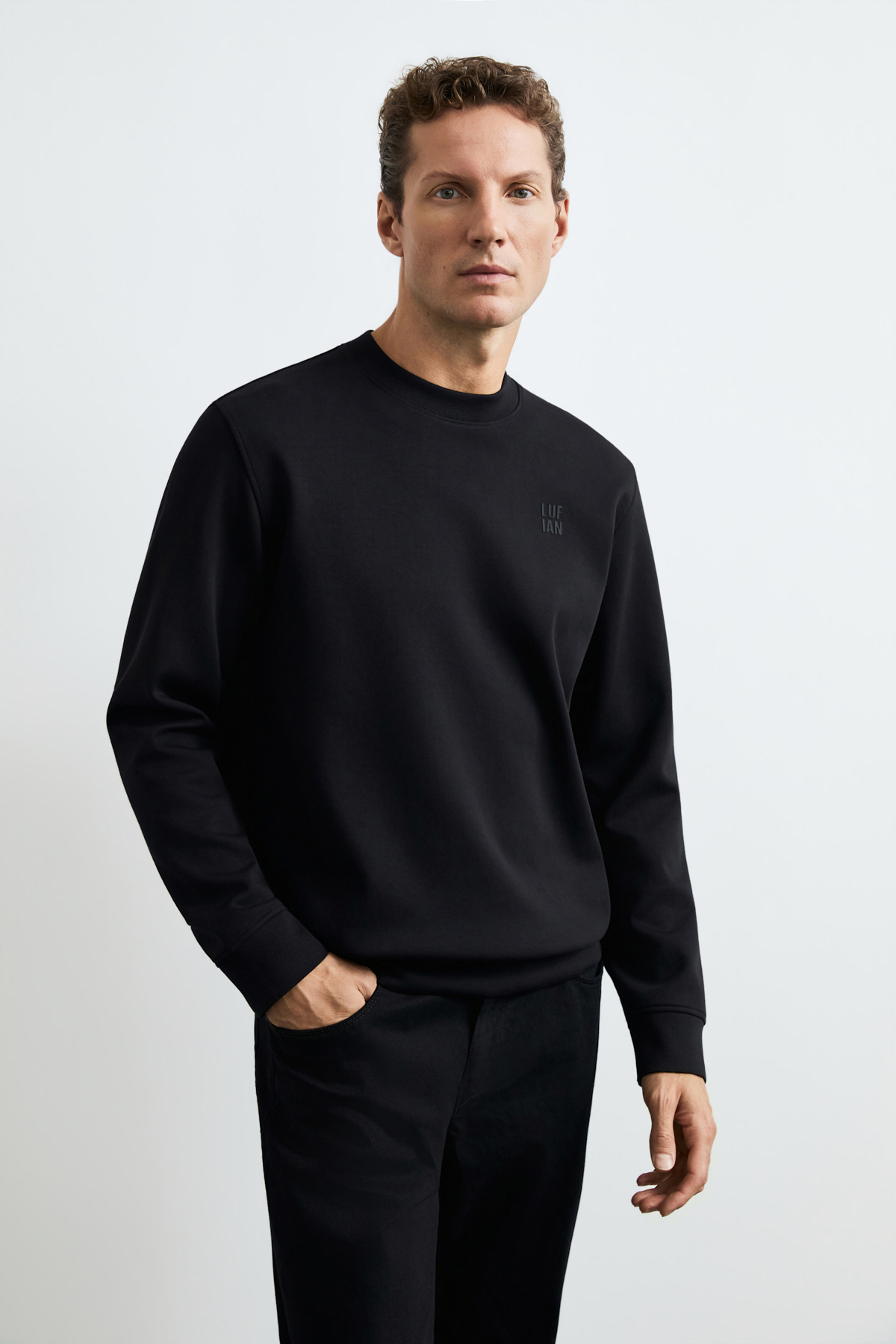 Male Sweatshirt Black - Lufian