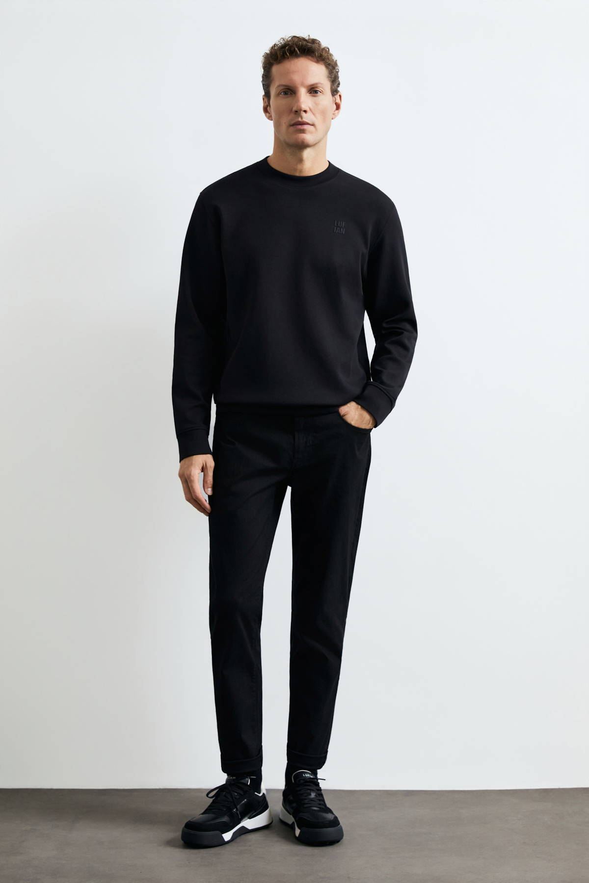 Male Sweatshirt Black - Lufian