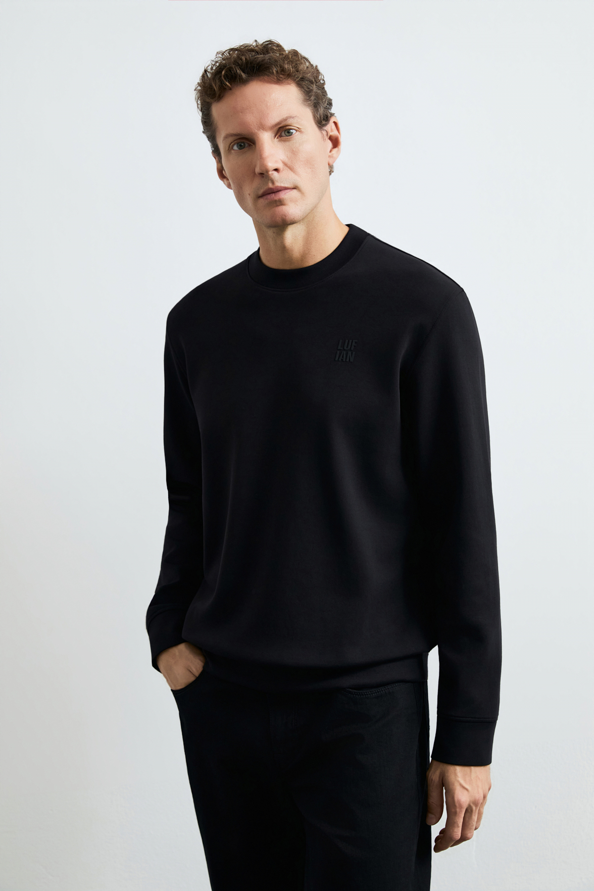 Male Sweatshirt Black - Lufian