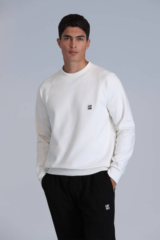 Grant Erkek Sweatshirt Kırık Beyaz - 1