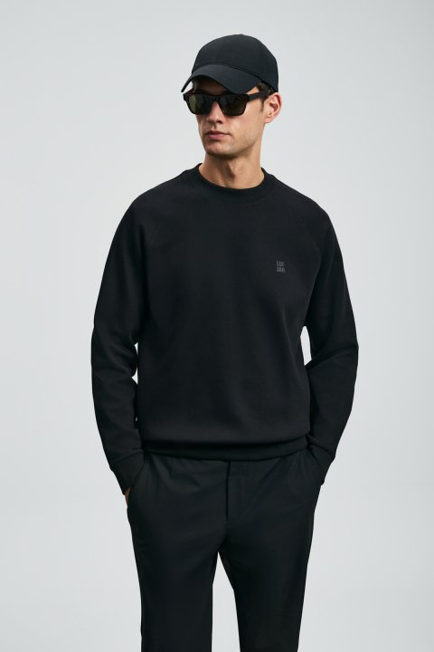 Grant Men's Sweatshirt Black - LUFIAN