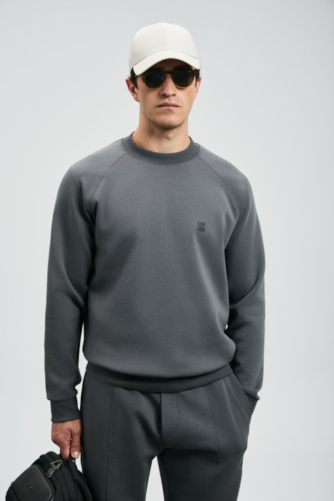 Grant Men's Sweatshirt Dark Gray - Lufian